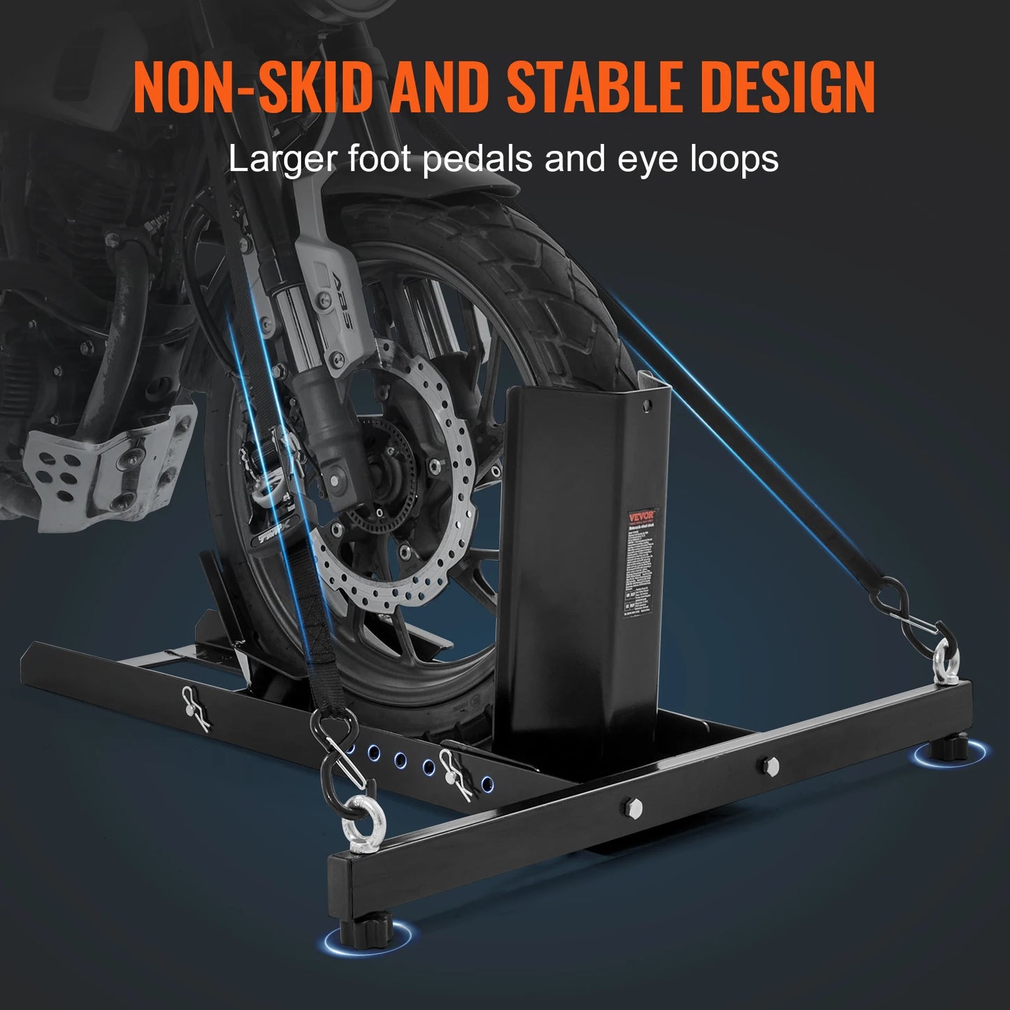 1800lbs Heavy-duty Steel Motorcycle Front Wheel Stand with Adjustable Holes
