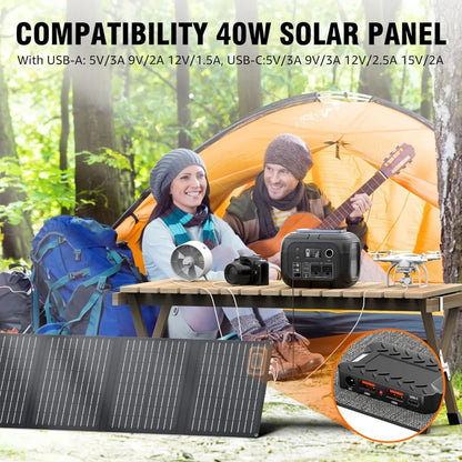 300W Peak Portable Power Station with Panels Solar Generator with AC Outlet