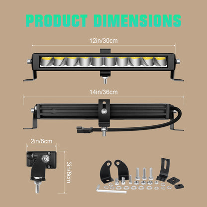 12'' 23'' 33'' 30W 60W 90W Off Road Straight LED Light Bar