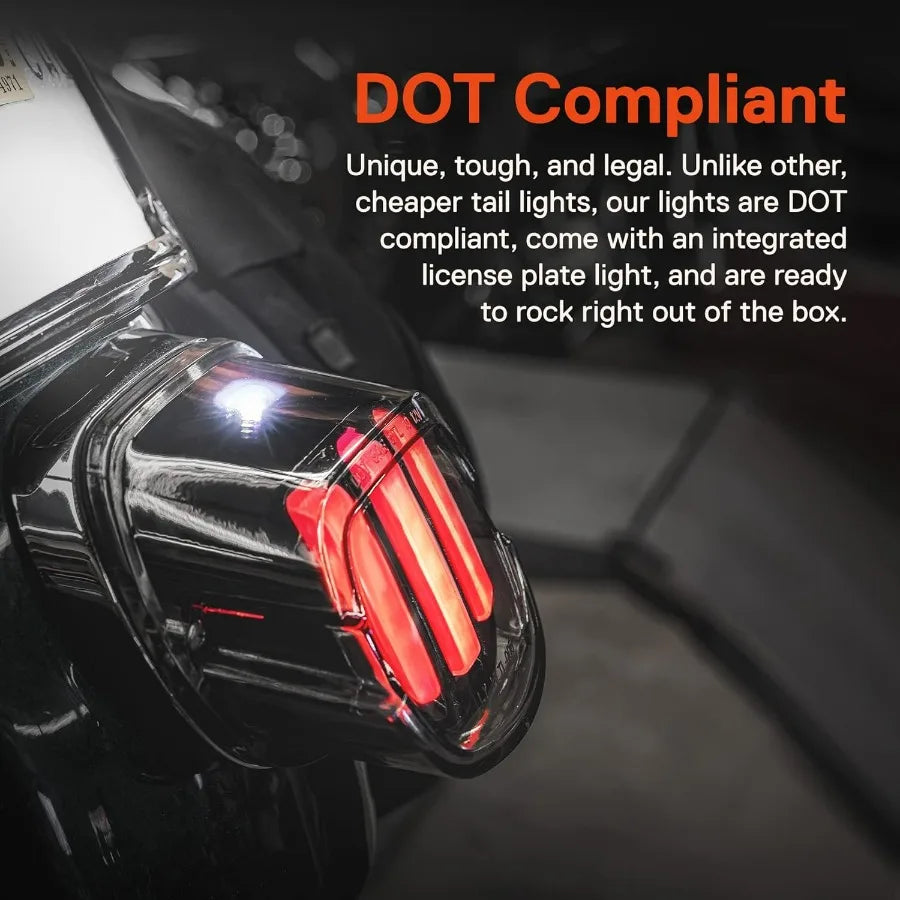 LED Brake Tail Light for Harley Davidson Blinker Turn Signal DOT Integrated Rear Red