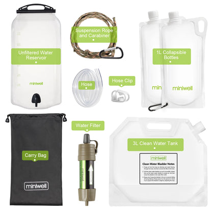 Portable Camping Filtration Capacity for Outdoor Emergency Survival Tool
