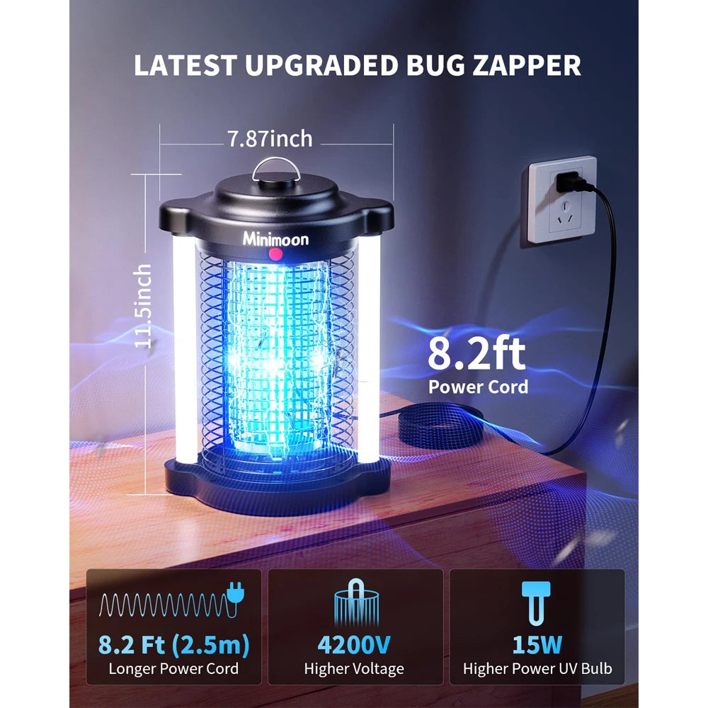 Bug Zapper Outdoor Mosquito with Dual LED Light  Fly 15W  Insect Trap
