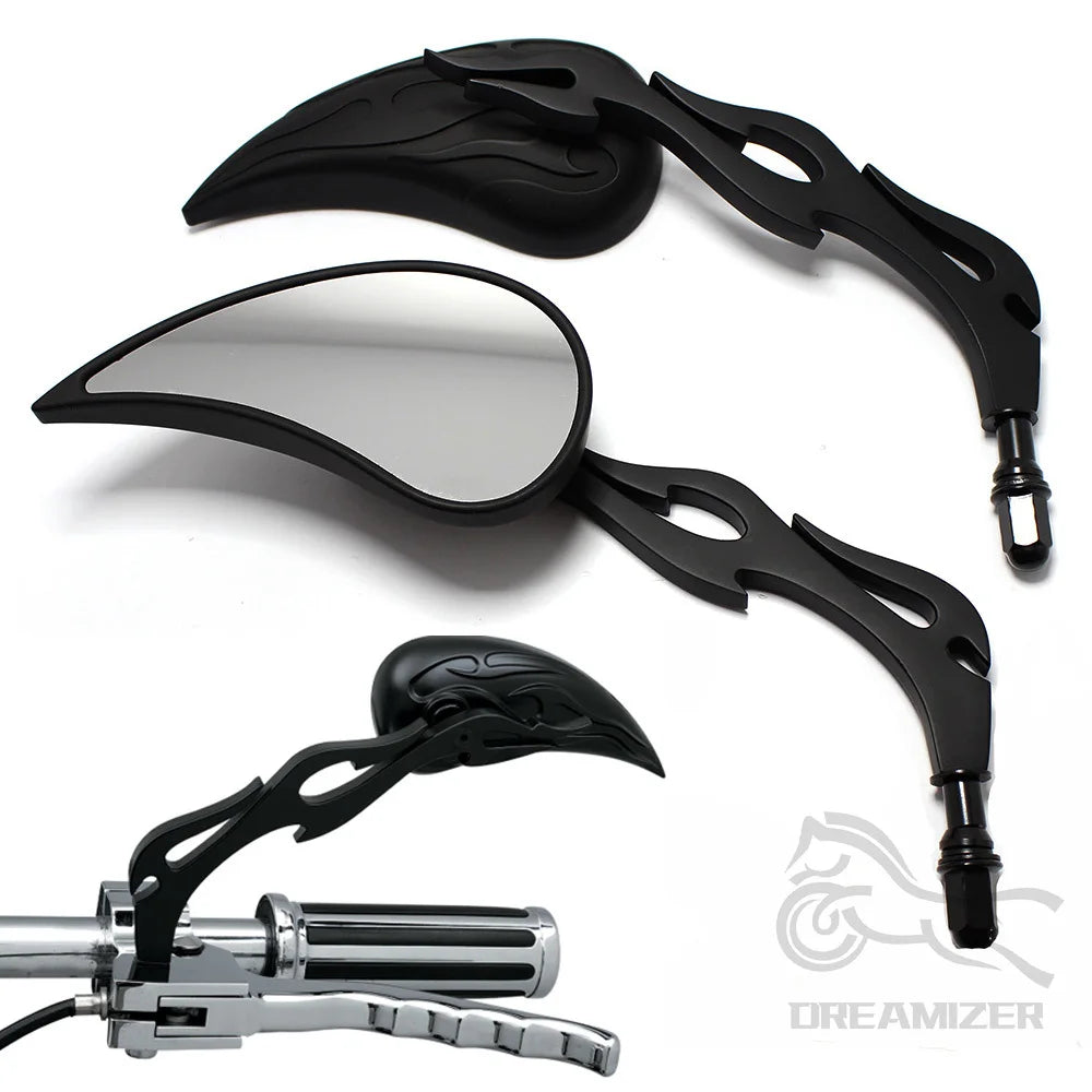 Teardrop Custom Rearview Side Mirrors for Harley Touring Sportster Road King Cruiser Choppers