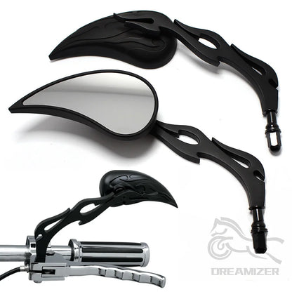 Teardrop Custom Rearview Side Mirrors for Harley Touring Sportster Road King Cruiser Choppers