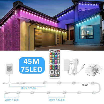 Permanent Outdoor Lights for House, LED with Remote Control