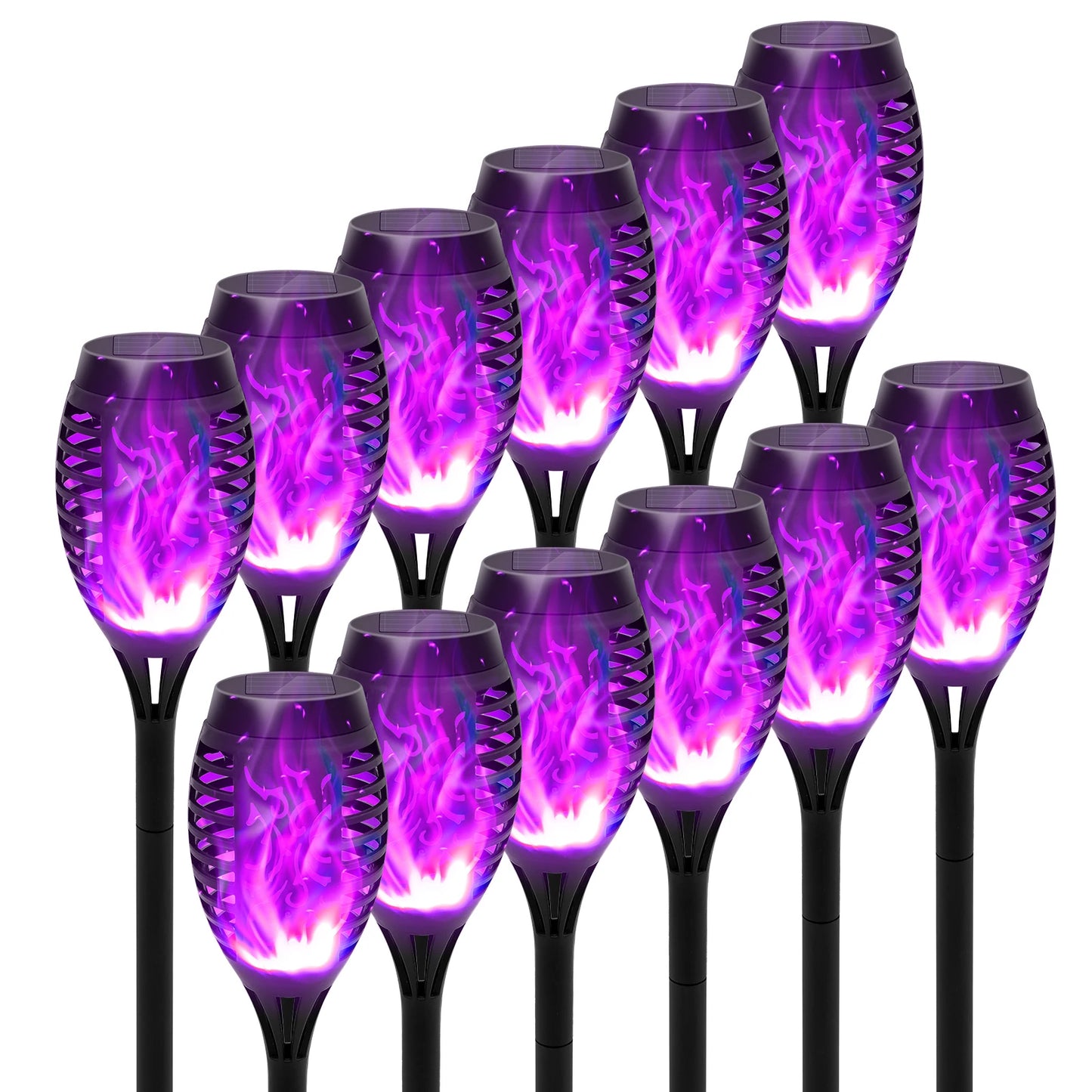 Green Solar Flame Light Outdoor with Flickering Flame Waterproof