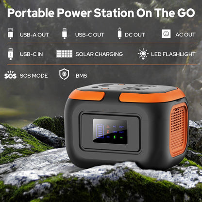 120W Portable Power Station 97.6Wh Power Bank with AC Outlet/USB C/LED Light for