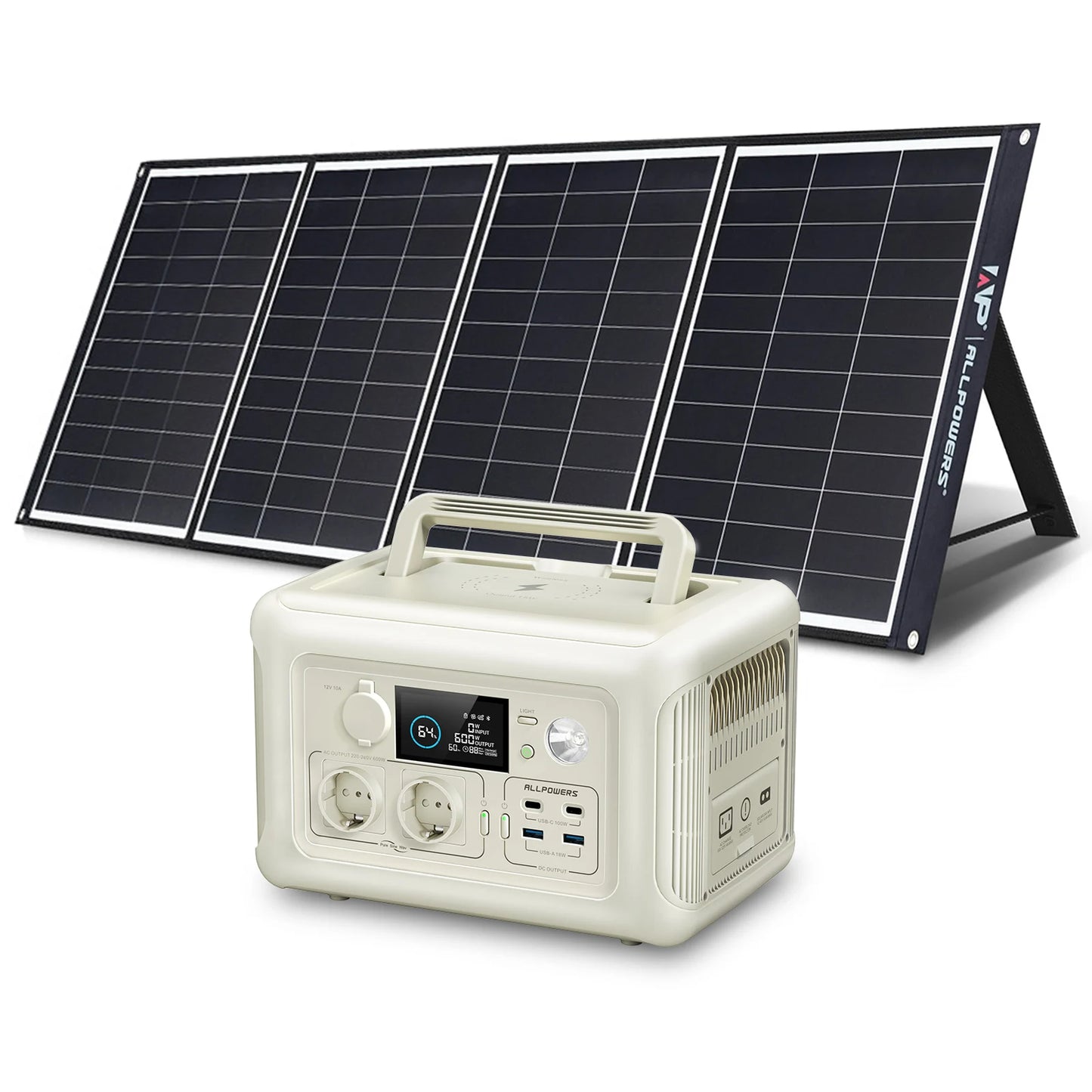 Portable Power Station with Portable SolarPanel  Outdoor Solar Generator