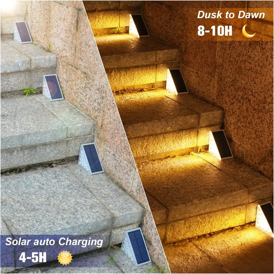 Outdoor Stair Lights 12 Pack, Solar Step Lights Waterproof