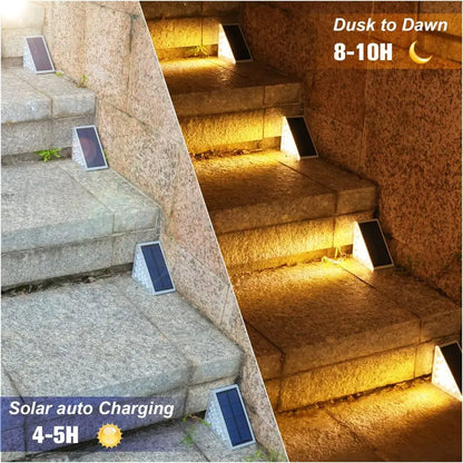 Outdoor Stair Lights 12 Pack, Solar Step Lights Waterproof