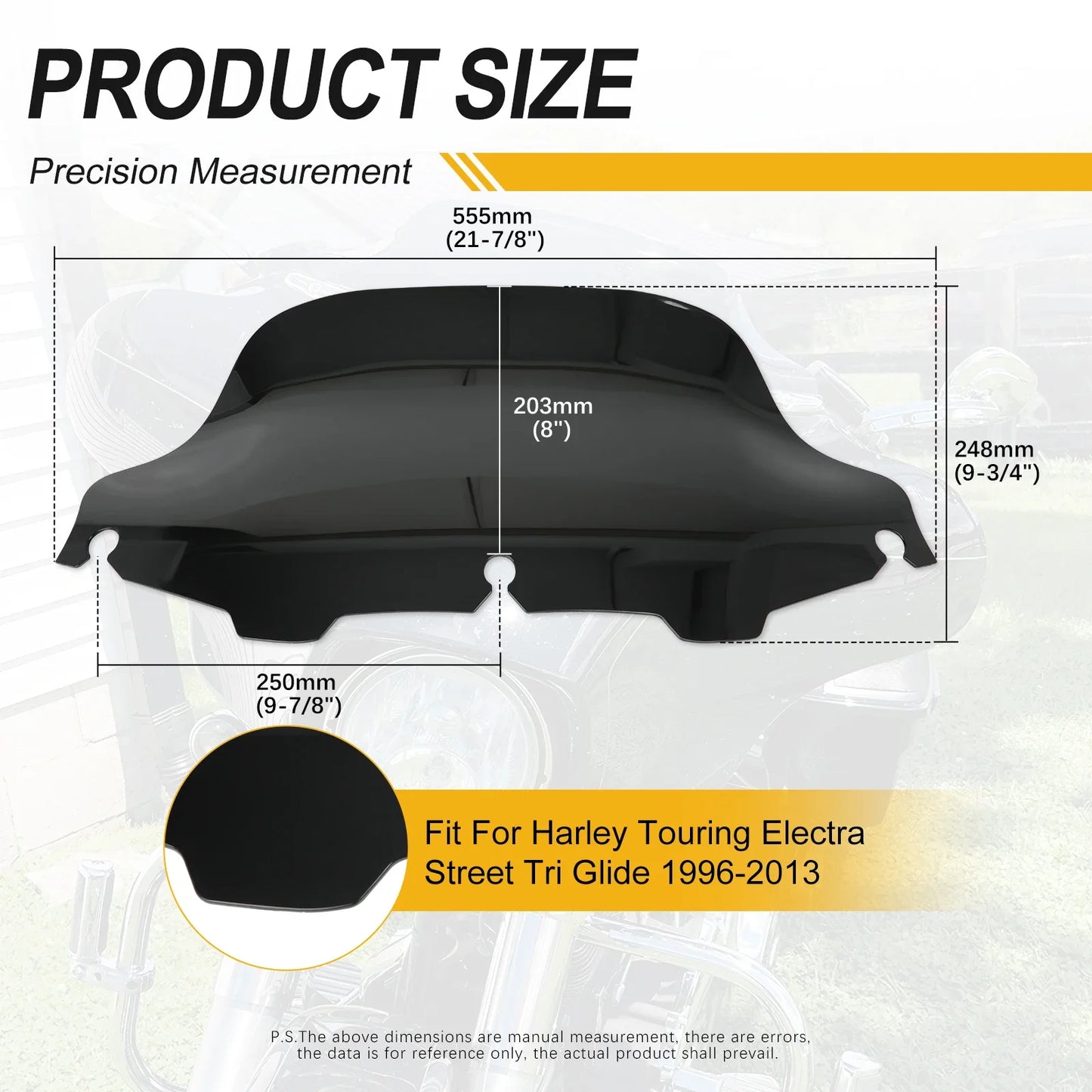 Black/Smoke4'' 6"8'' Windshield For Harley Electra Street Glide Touring1996-2013
