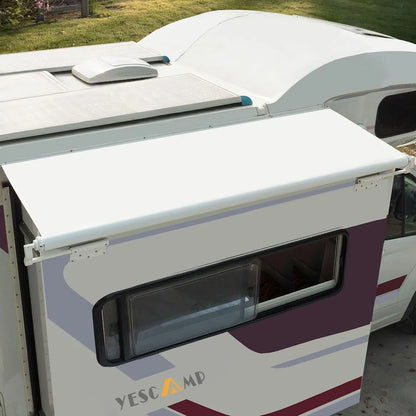 Universal RV Slide Out Awning Fabric Replacement, 93" x 51", White - Waterproof Vinyl for Travel Trailers