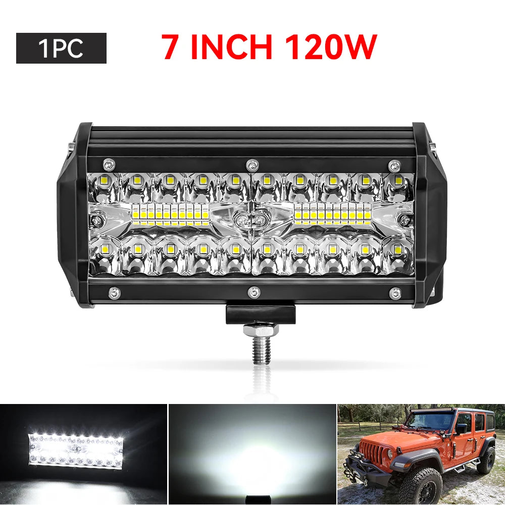 7 Inch Square Spot Pods High/Low Beam waterproof 4inch Led Work Driving Lamp For Off Road SUV UTV ATV Fog LED