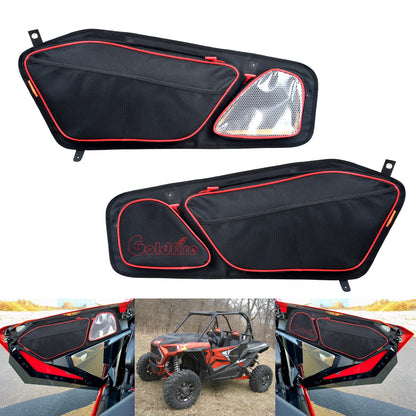 One Pair Front Door Storage Bags Waterproof with Removable Knee Pad for Polaris RZR PRO XP 2020 2021 2022 2023 UTV Accessories
