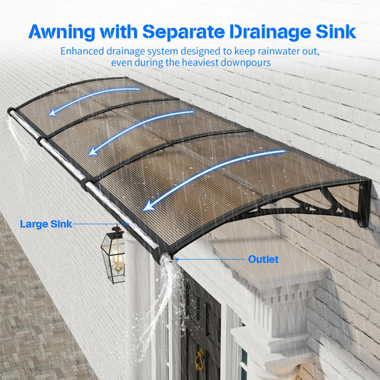 Large Awning for Door Entrance Window Awnings Door Canopy Sun Shade Cover Patio Rain Snow Cover