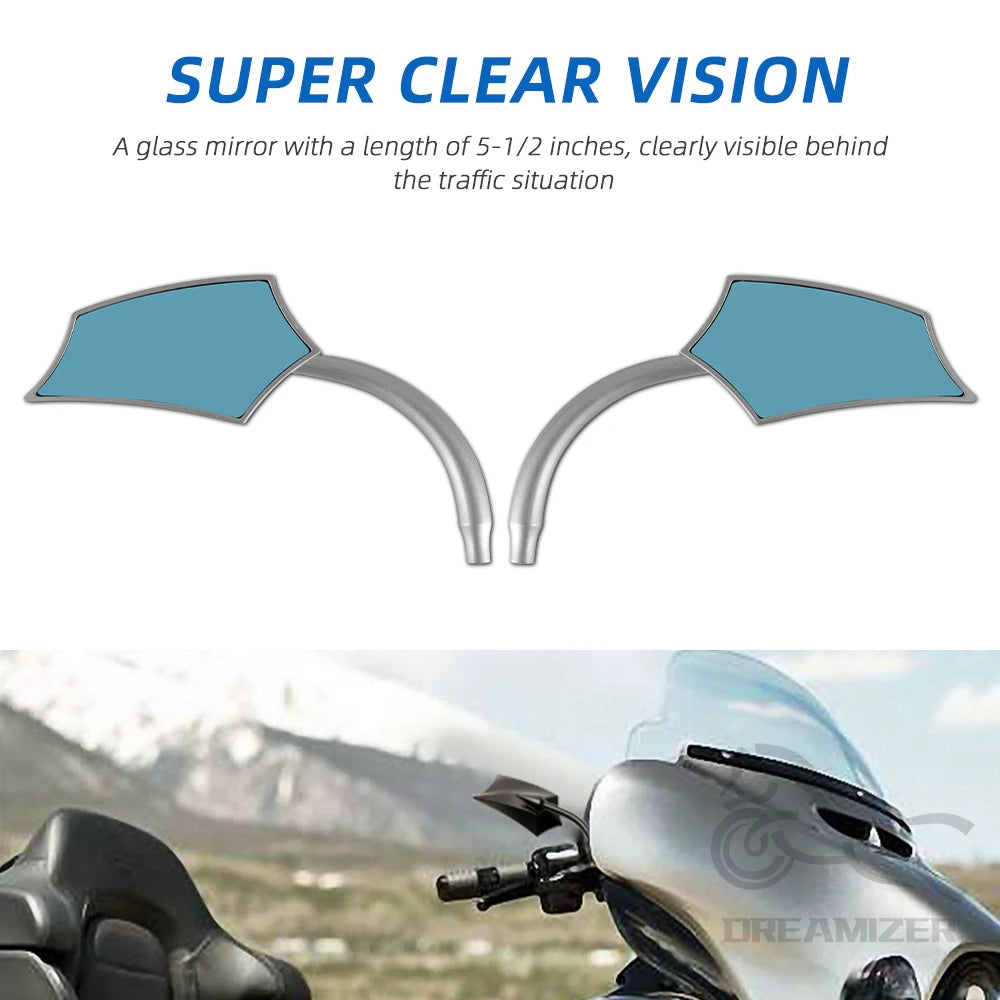 Motorcycle Rearview Side Mirrors For Harley Davidson Road King Street Glide Softail Dyna