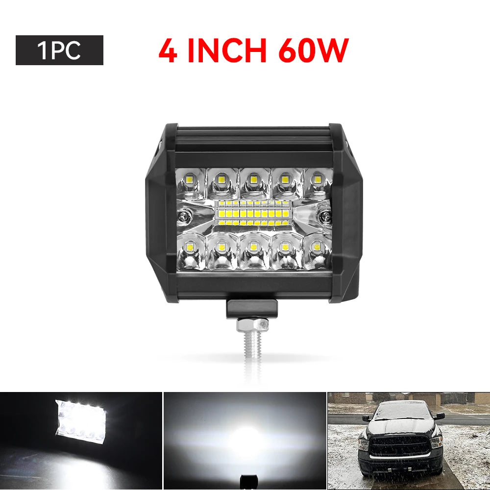 7 Inch Square Spot Pods High/Low Beam waterproof 4inch Led Work Driving Lamp For Off Road SUV UTV ATV Fog LED