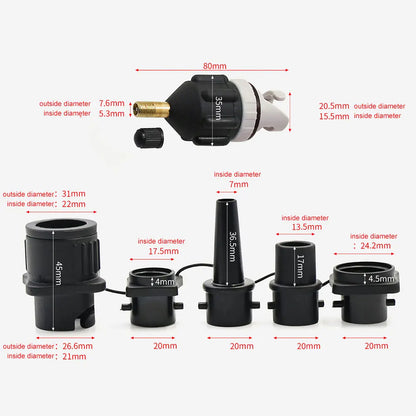 Air Valve Adaptor with Air Nozzles Inflatable Pump