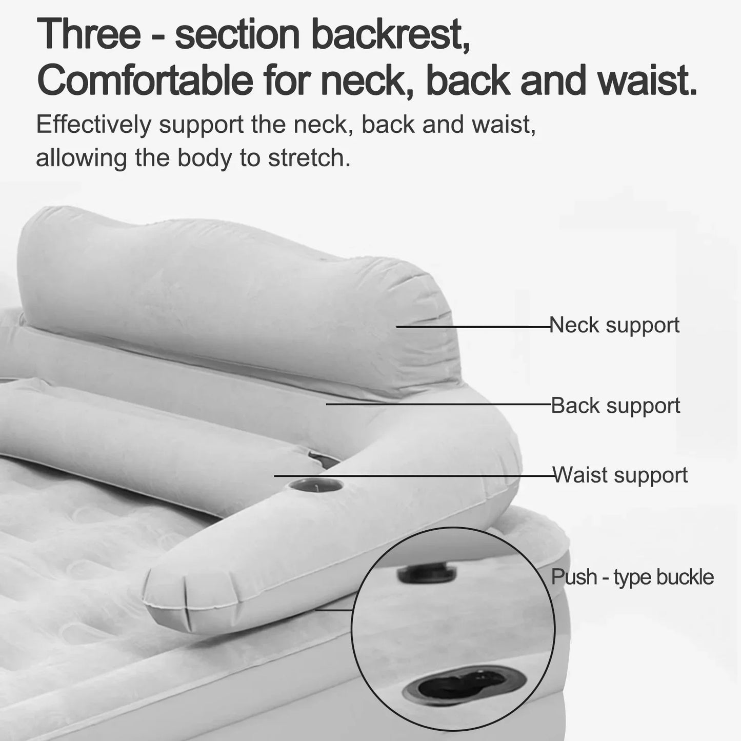 2 Person Built-In Pump Camping Mattress PVC Automatic Inflatable