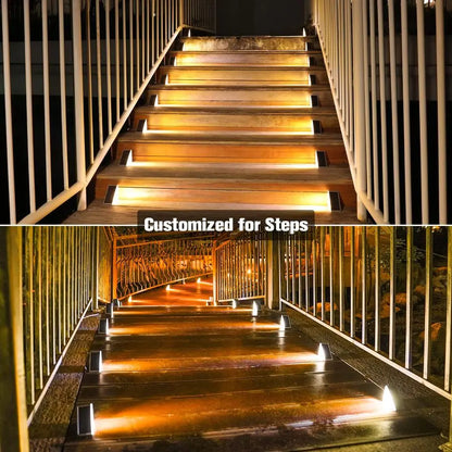 Outdoor Stair Lights 12 Pack, Solar Step Lights Waterproof