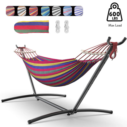 Hammock with Adjustable Stand Hammock with Storage Bag, 600lb Capacity
