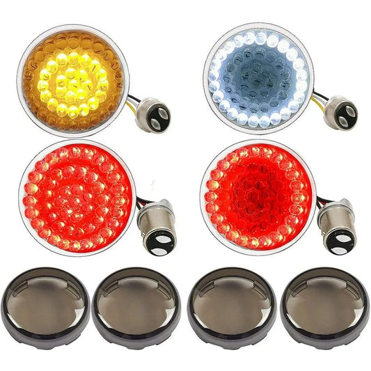 1157 Front Rear LED Turn Signal, 2 Inch Bullet Running Light for Harley Street Glide, Dyna, sportster