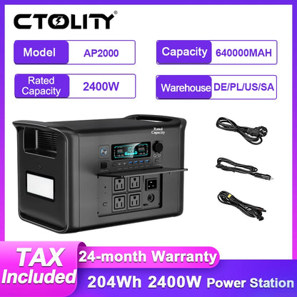 2400W Portable Power Station 2048Wh Emergency Power Supply Station ﻿