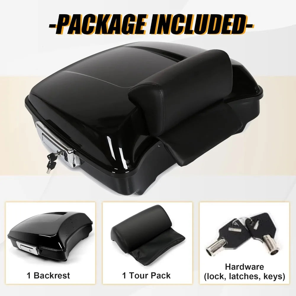 trunk luggage w/backrest 2014-2024 harley davidson touring models
