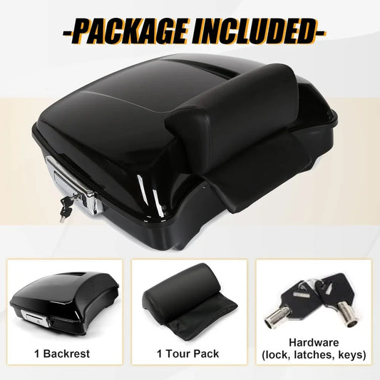 trunk luggage w/backrest 2014-2024 harley davidson touring models