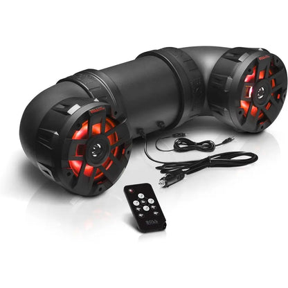 ATV UTV Sound System - 8 Inch Speakers, 1.5 Inch Tweeters, Weatherproof, Bluetooth, Built-in Amplifier