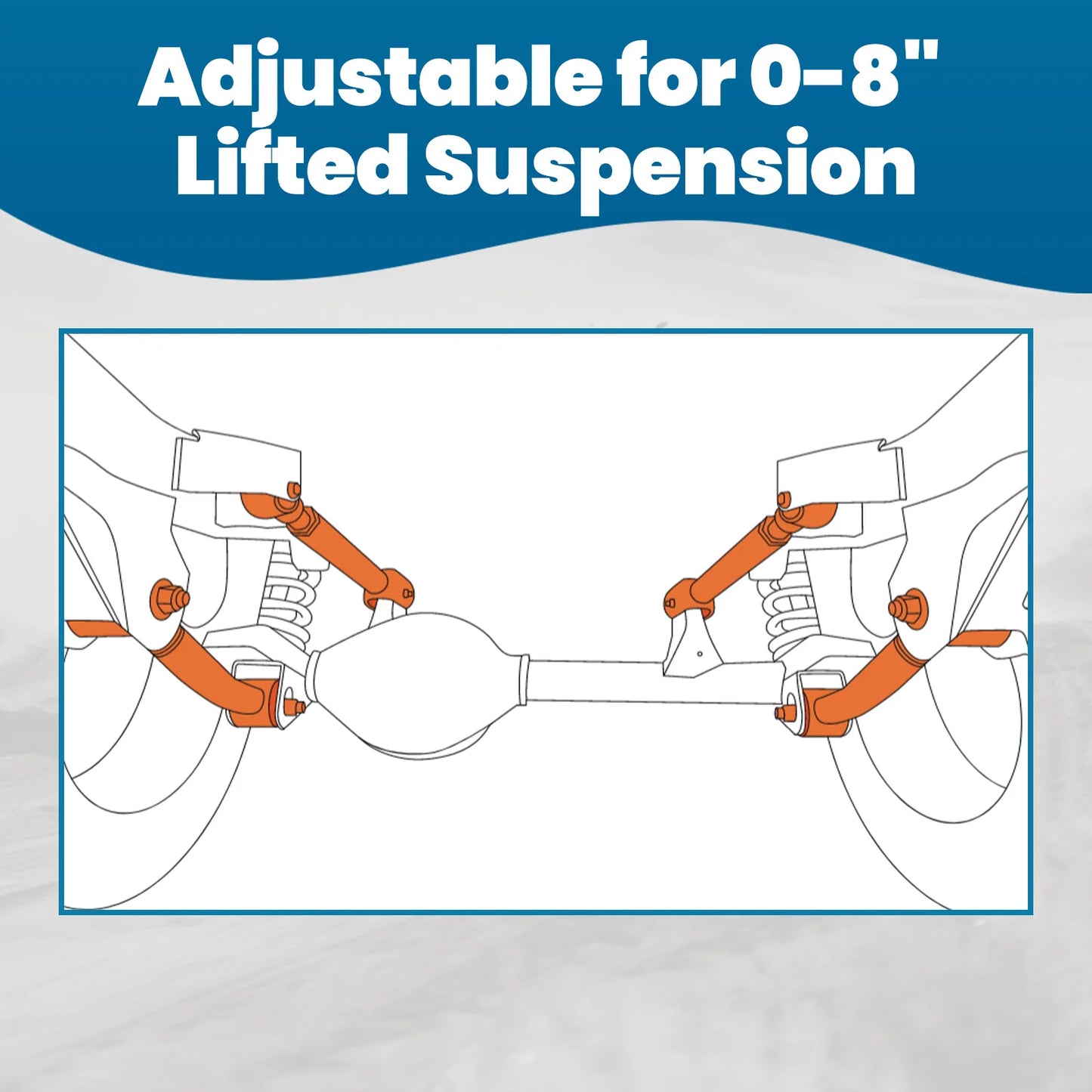 4Pcs Adjustable Front Upper & Lower Control Arms for Jeep