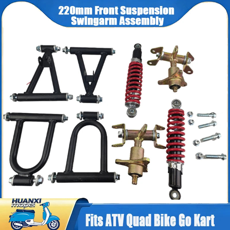 220mm Front Suspension Upper/ Lower Swingarm Assembly Fits ATV Quad Bike Go Kart, High Performance
