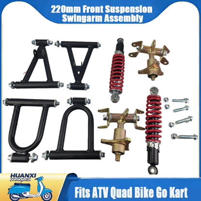 220mm Front Suspension Upper/ Lower Swingarm Assembly Fits ATV Quad Bike Go Kart, High Performance