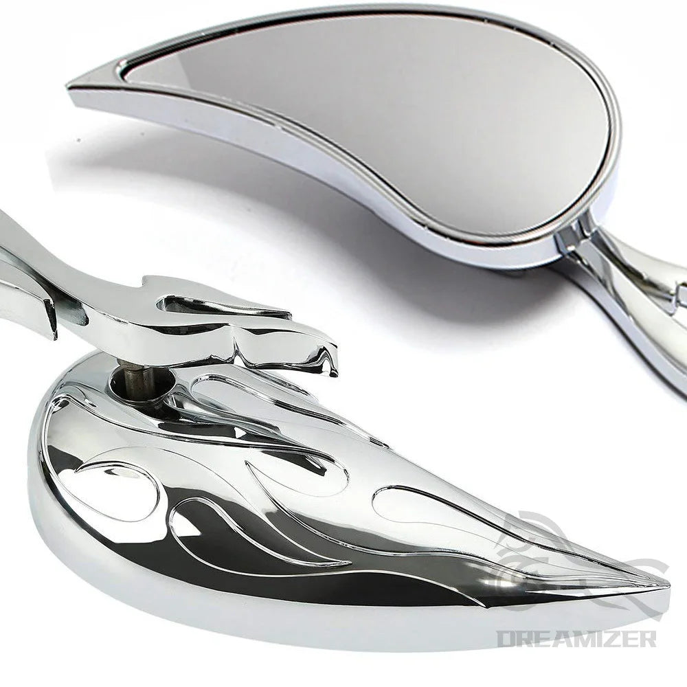 Teardrop Custom Rearview Side Mirrors for Harley Touring Sportster Road King Cruiser Choppers