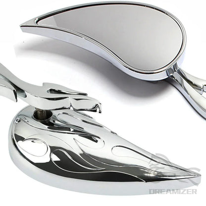 Teardrop Custom Rearview Side Mirrors for Harley Touring Sportster Road King Cruiser Choppers