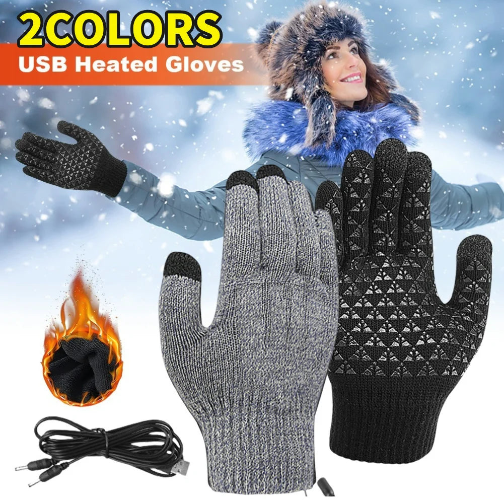 Electric Heated Gloves Winter Gloves Motorcycle Thermal Windproof Gloves Warm