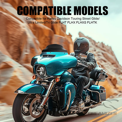 9" Motorcycle Windshield Wind Deflector For Harley Electra Glide Street Glide Ultra Limited FLHT FLHTP 2014-Up