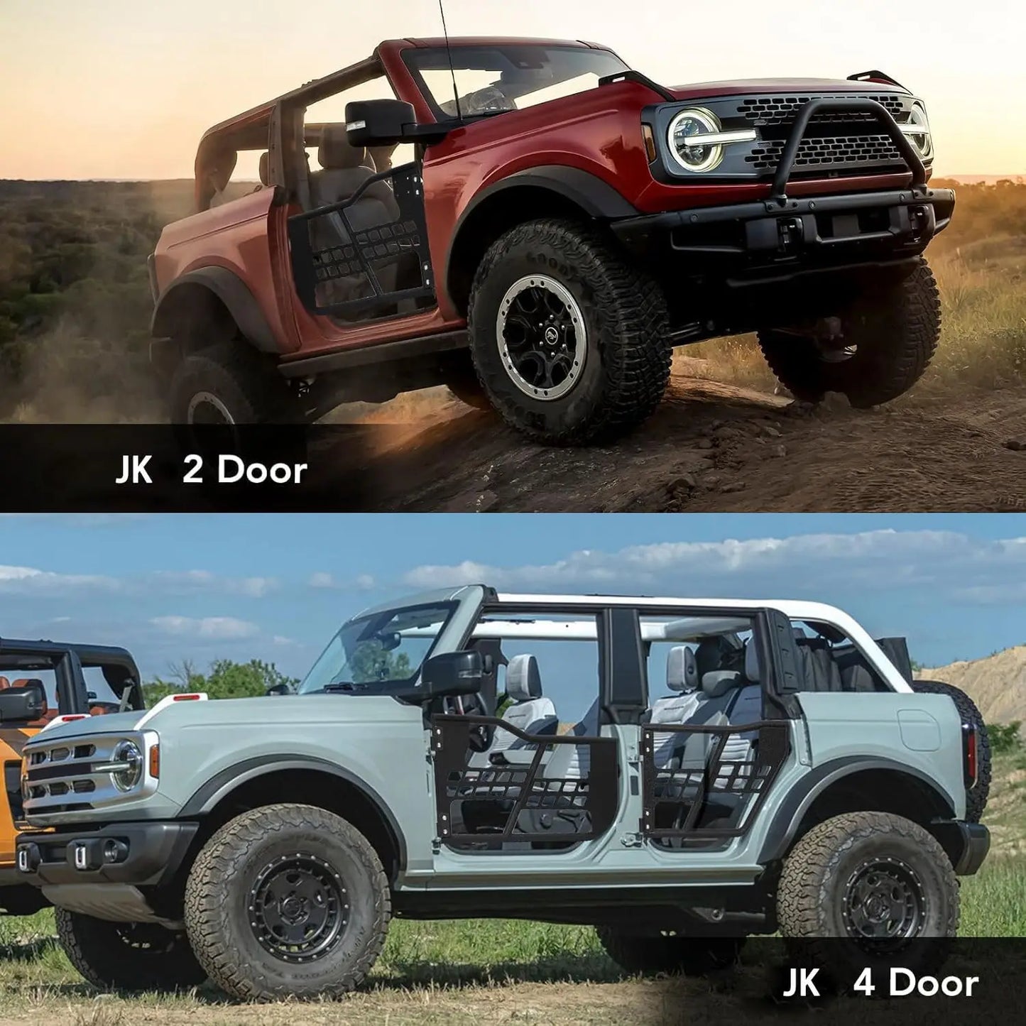 Off-Road Tubular Trail Doors Wrangler JK 2007-2018 4-Door, Front & Rear
