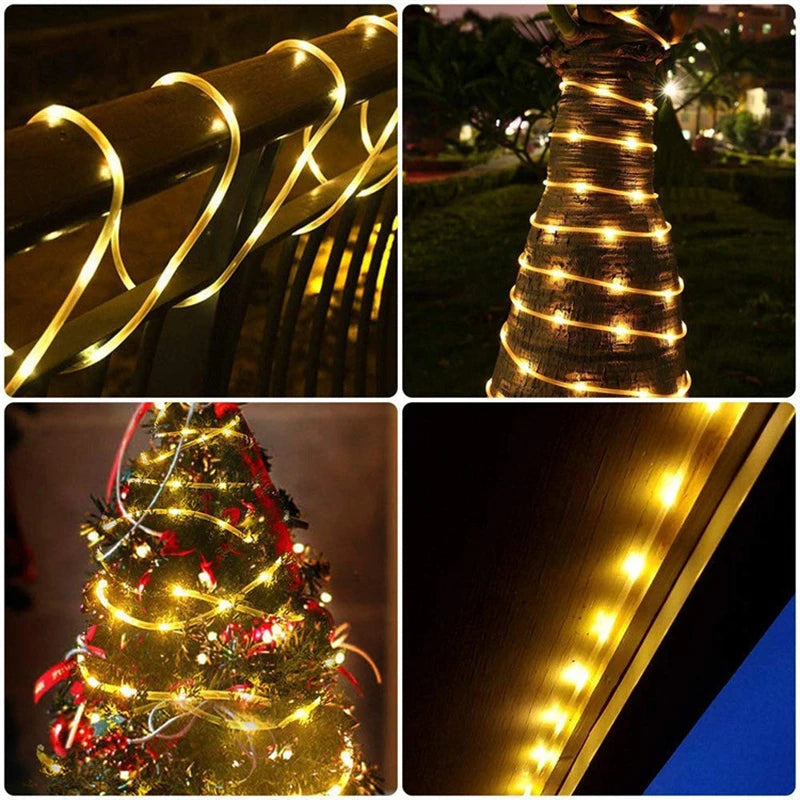 Solar LED Outdoor  Solar String Waterproof Outdoor Lighting Strips 8 Light Modes