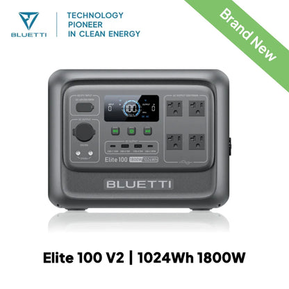 Elite 100 V2 Portable Power Station 1800W 1024Wh with Multiple Outputs for Outdoors & Emergency Use