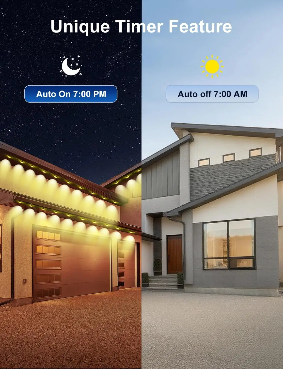 Permanent Outdoor Lights for House, LED with Remote Control
