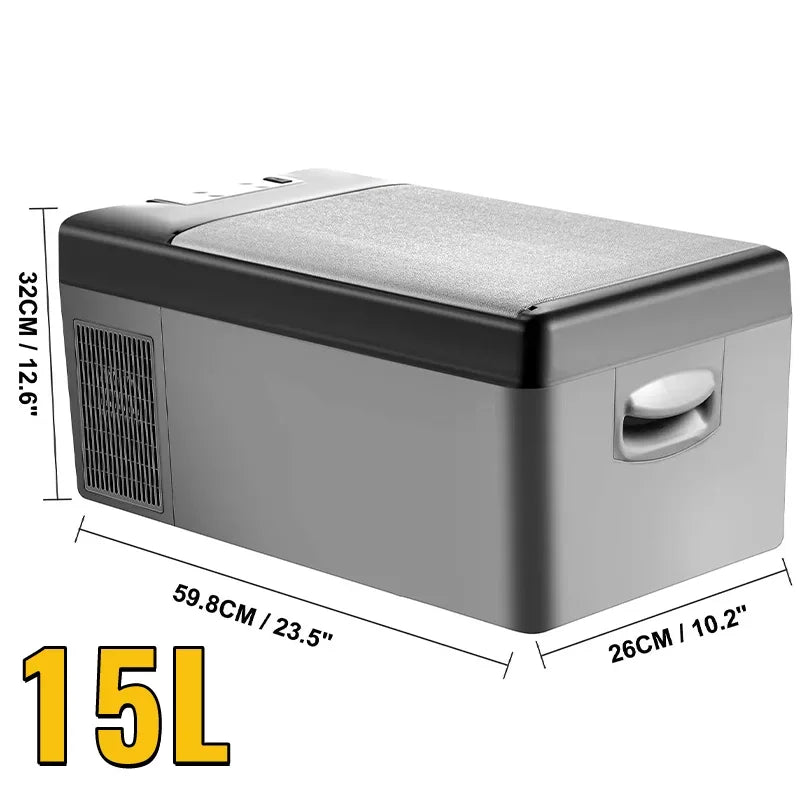 Car Refrigerator, 12V Car Fridge, -4℉-50℉ Adjustable Range,12/24V DC and 100-240V AC Compressor Cooler for Outdoor