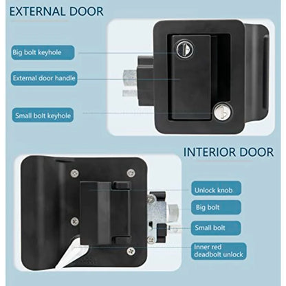 RV Camper  100% Metal Door Lock Replacement kit