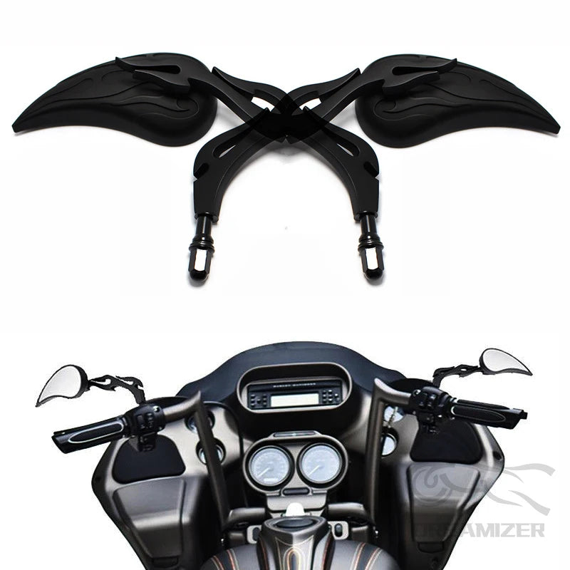 Teardrop Custom Rearview Side Mirrors for Harley Touring Sportster Road King Cruiser Choppers