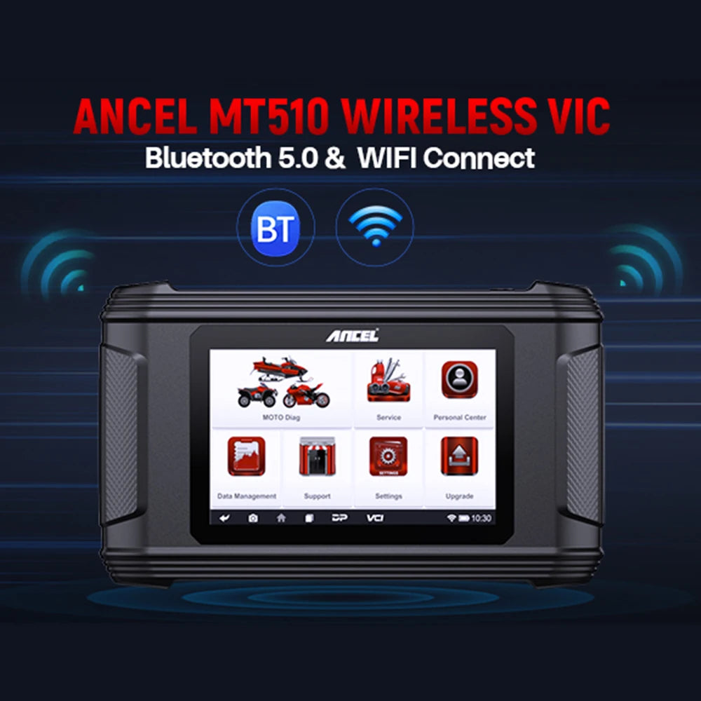 ANCEL MT510 Motorcycle Scanner All System for BMW/DUCATI/Harley Support 30+ Functions ECU Reset Motorcycle OBD2 Diagnostic Tool
