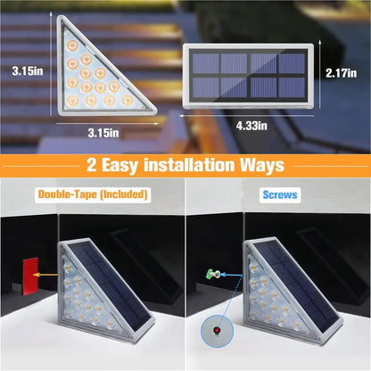 Outdoor Stair Lights 12 Pack, Solar Step Lights Waterproof