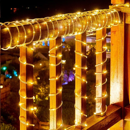 Solar LED Outdoor  Solar String Waterproof Outdoor Lighting Strips 8 Light Modes