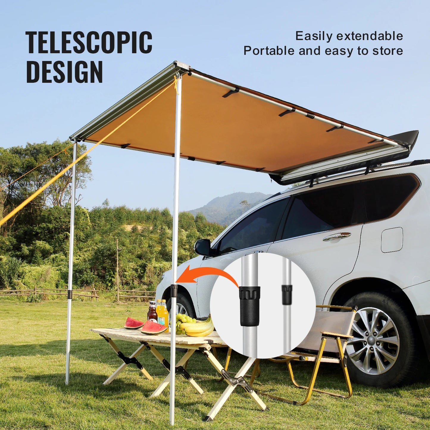 Vehicle  Retractable Car Side Awning Car Waterproof Storage Bag  Suitable for Truck SUV Van Campers