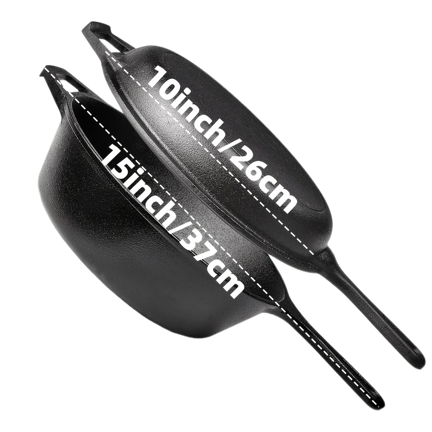 3PCS Cast Iron Skillet Set (6/8/10 Inch)  Pre-Seasoned, Heavy-Duty Pans for Oven, Grill & Campfire, Even Heat, Non-Stick Surface