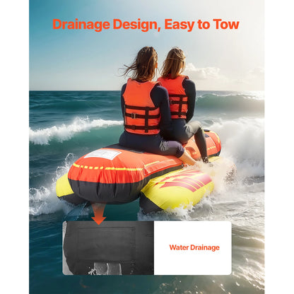 Towable Tubes f1-3 Rider Inflatable  Hot Dog Water Sport Tube for Boat